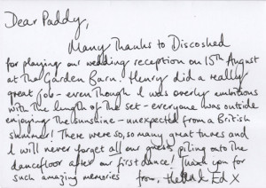 Helen & Ed thank you card back